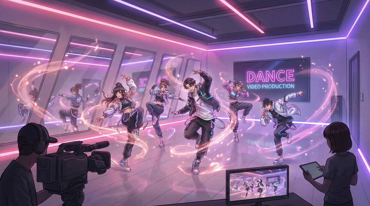 抖音风舞蹈视频拍摄现场